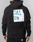 Abstract Applique Mind Games Hoodie - Black