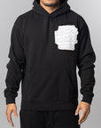 Abstract Applique Mind Games Hoodie - Black