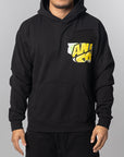 Abstract Applique Mind Games Hoodie - Black