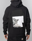 Abstract Applique Mind Games Hoodie - Black