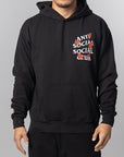 Embroidered Rose Kkotch Hoodie - Black