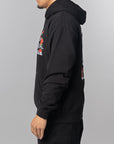 Embroidered Rose Kkotch Hoodie - Black