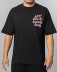 Embroidered Rose Kkotch T-Shirt - Black