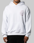 Rhinestone Mind Games Hoodie - White/Pink