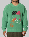 I Love You Overdyed Sweater - Moss