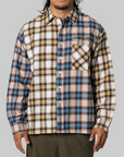 Colour Block Flannel Shirt - Yellow