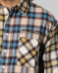Colour Block Flannel Shirt - Yellow