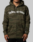 Blackletter Logo Zipped Hoodie - Camo