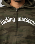 Blackletter Logo Zipped Hoodie - Camo