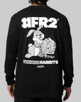Rabbit With Shopping Cart Long Sleeve - Black