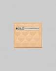 Leather Compact Wallet - Beige