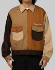 Zip-Up Work Jacket - Brown