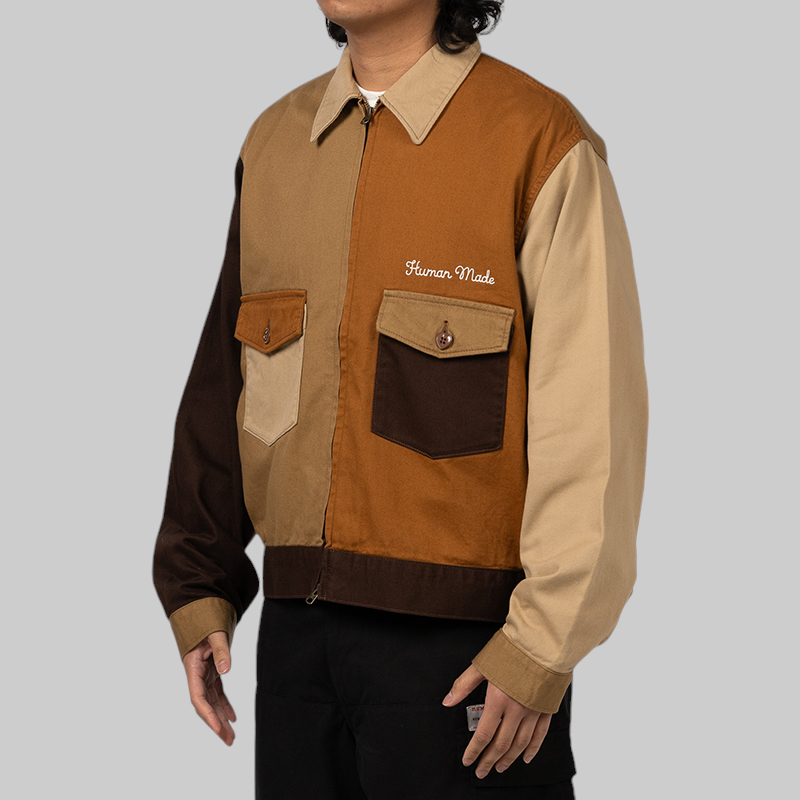 Zip-Up Work Jacket - Brown