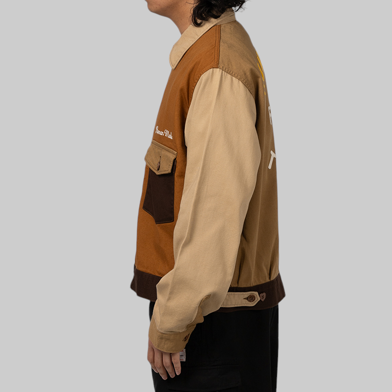 Zip-Up Work Jacket - Brown