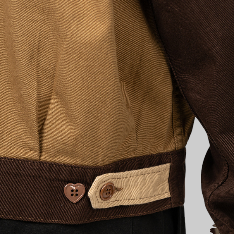 Zip-Up Work Jacket - Brown