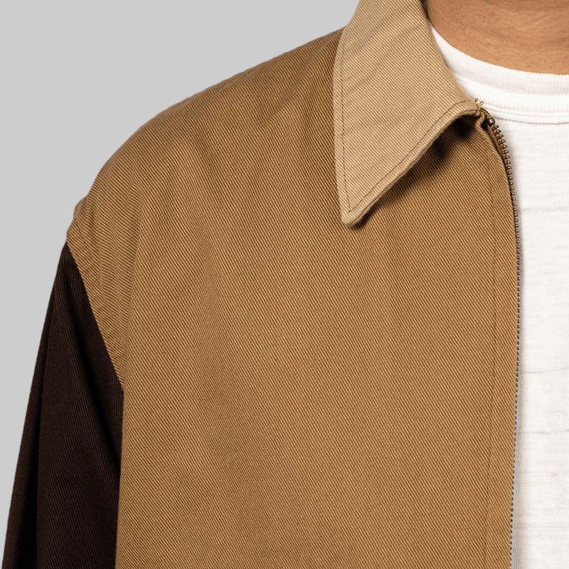 Zip-Up Work Jacket - Brown