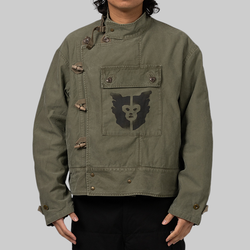 Military Motorcycle Jacket - Olive Drab