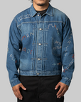 Embroidered Denim Work Jacket - Indigo