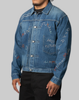 Embroidered Denim Work Jacket - Indigo