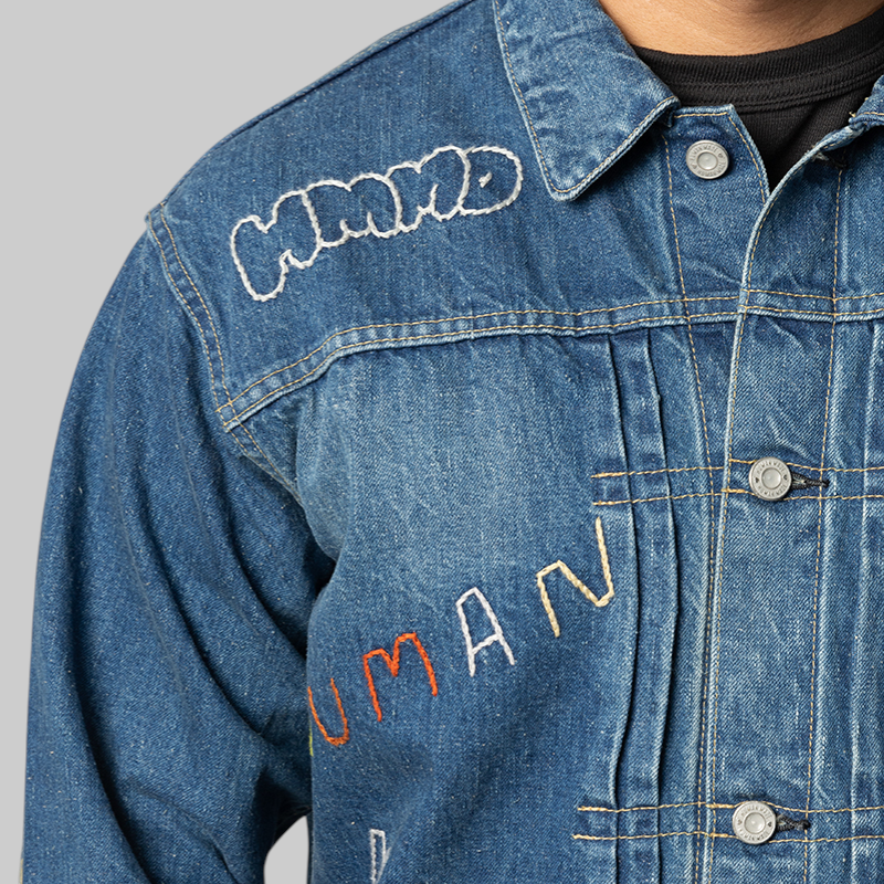 Embroidered Denim Work Jacket - Indigo