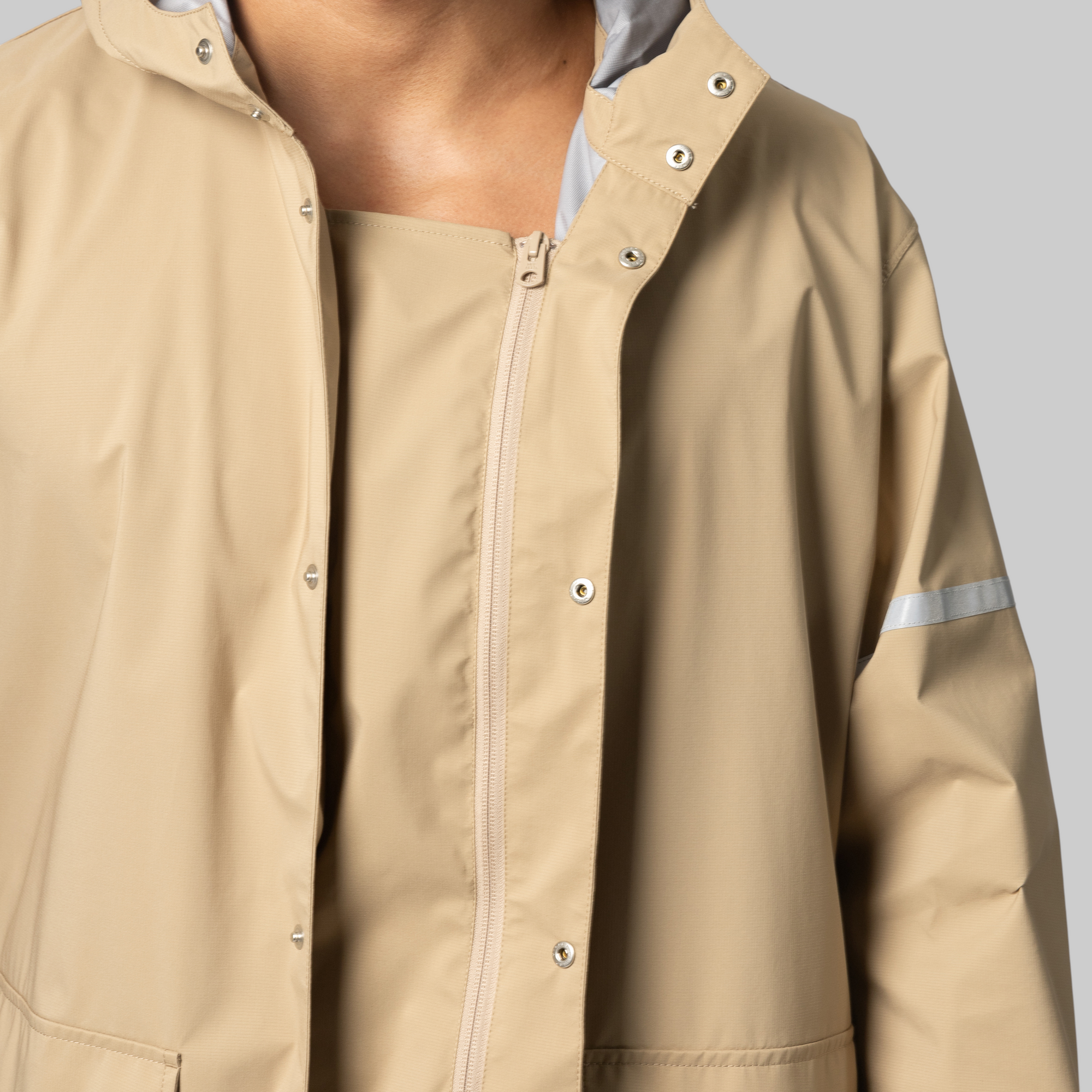 Packable Rain Coat - Beige