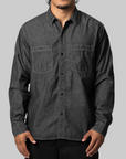 Military Chambray Shirt - Charcoal
