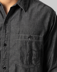 Military Chambray Shirt - Charcoal