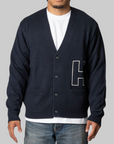 College Knit Cardigan - Navy