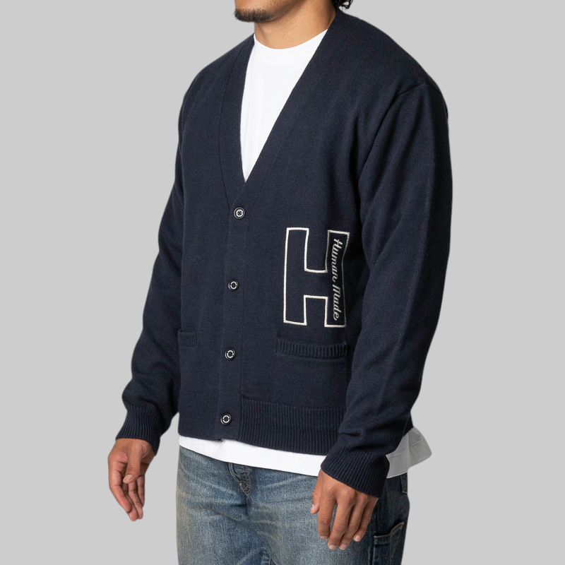 College Knit Cardigan - Navy
