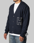 College Knit Cardigan - Navy