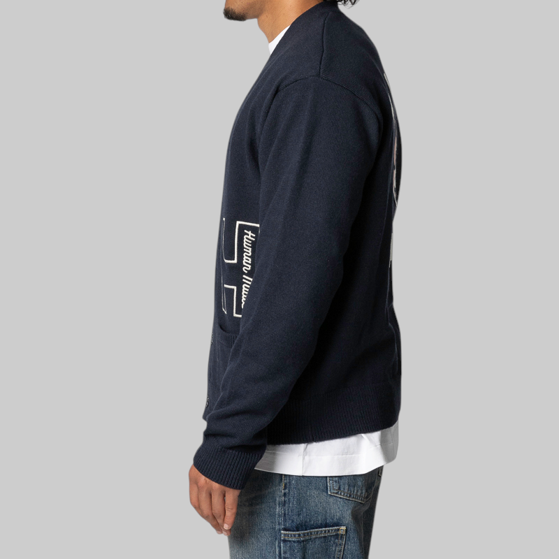 College Knit Cardigan - Navy