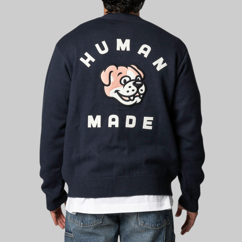 College Knit Cardigan - Navy