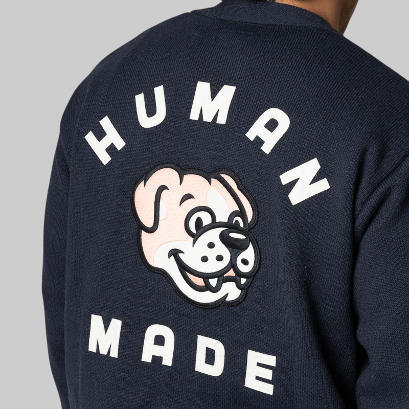 College Knit Cardigan - Navy