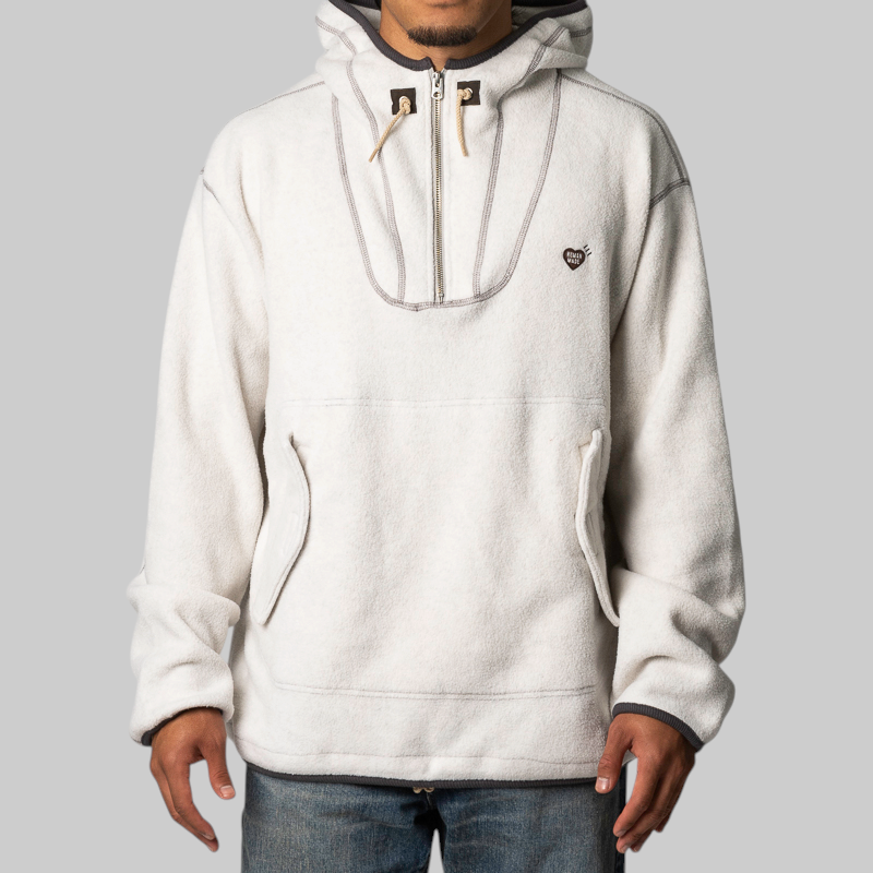 Pullover Fleece Hoodie - White