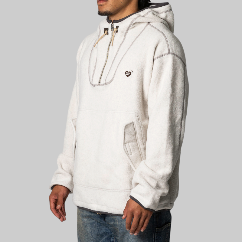Pullover Fleece Hoodie - White