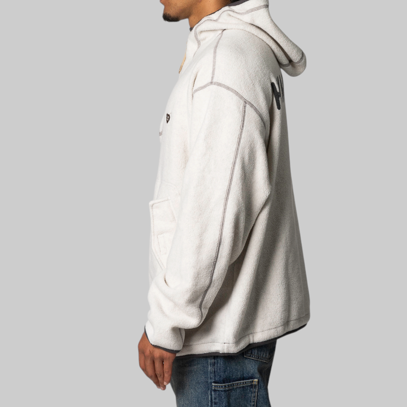 Pullover Fleece Hoodie - White