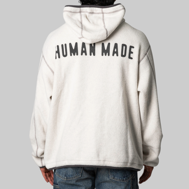 Pullover Fleece Hoodie - White