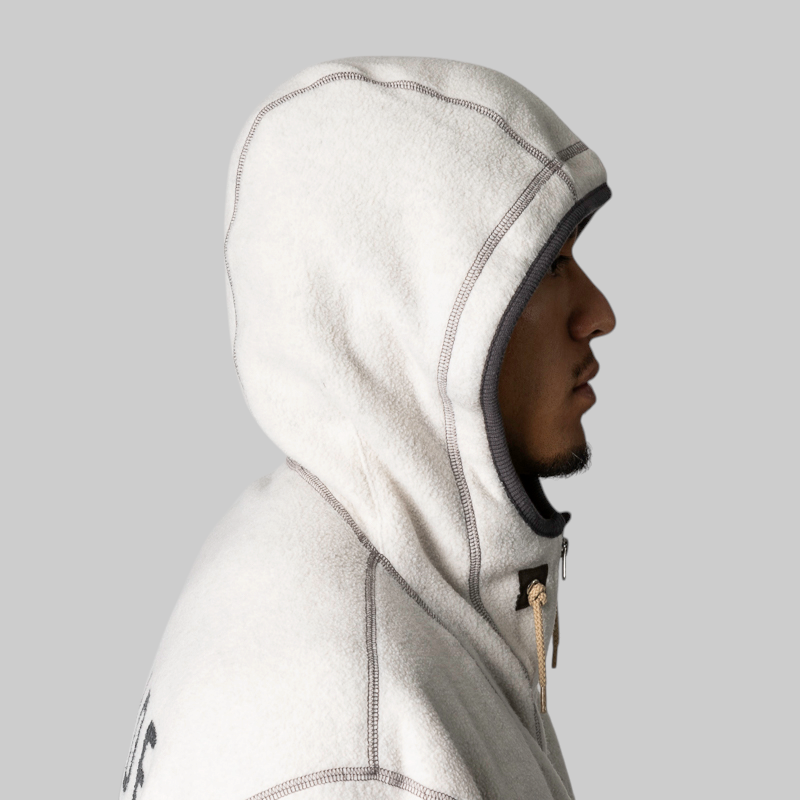 Pullover Fleece Hoodie - White