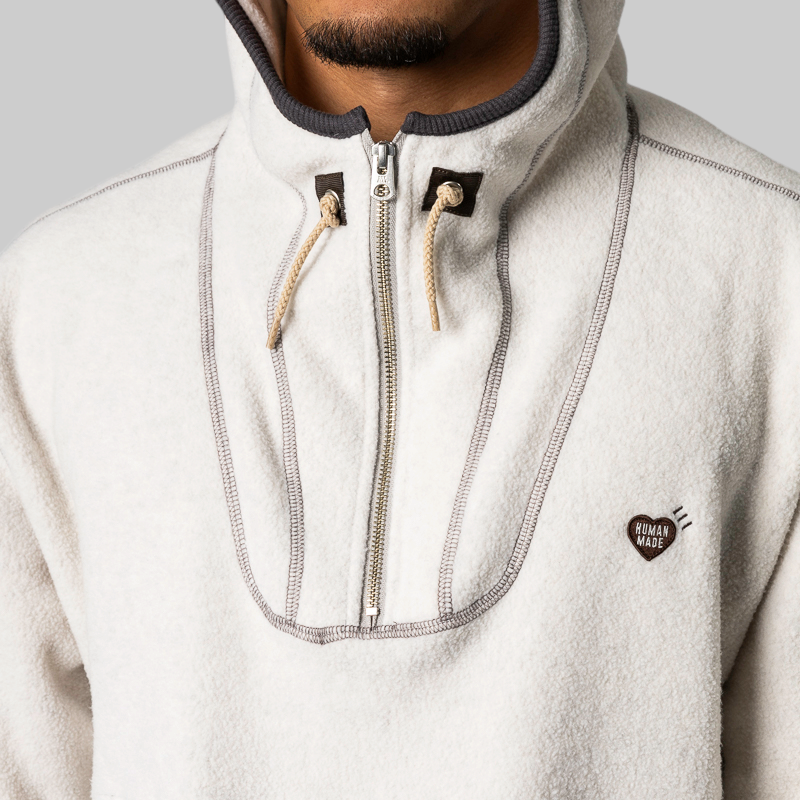 Pullover Fleece Hoodie - White