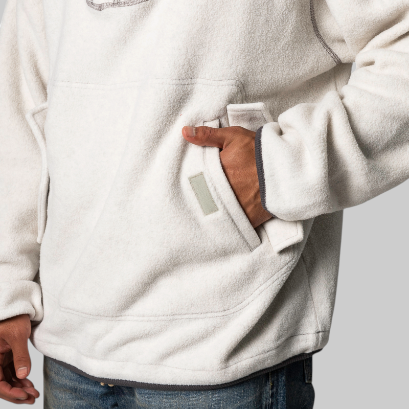 Pullover Fleece Hoodie - White