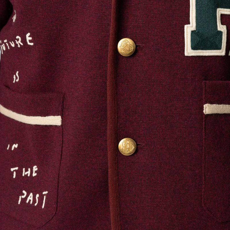 Knit Blazer - Burgundy