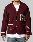 Knit Blazer - Burgundy