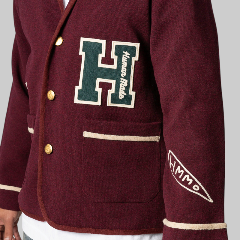 Knit Blazer - Burgundy