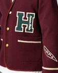 Knit Blazer - Burgundy