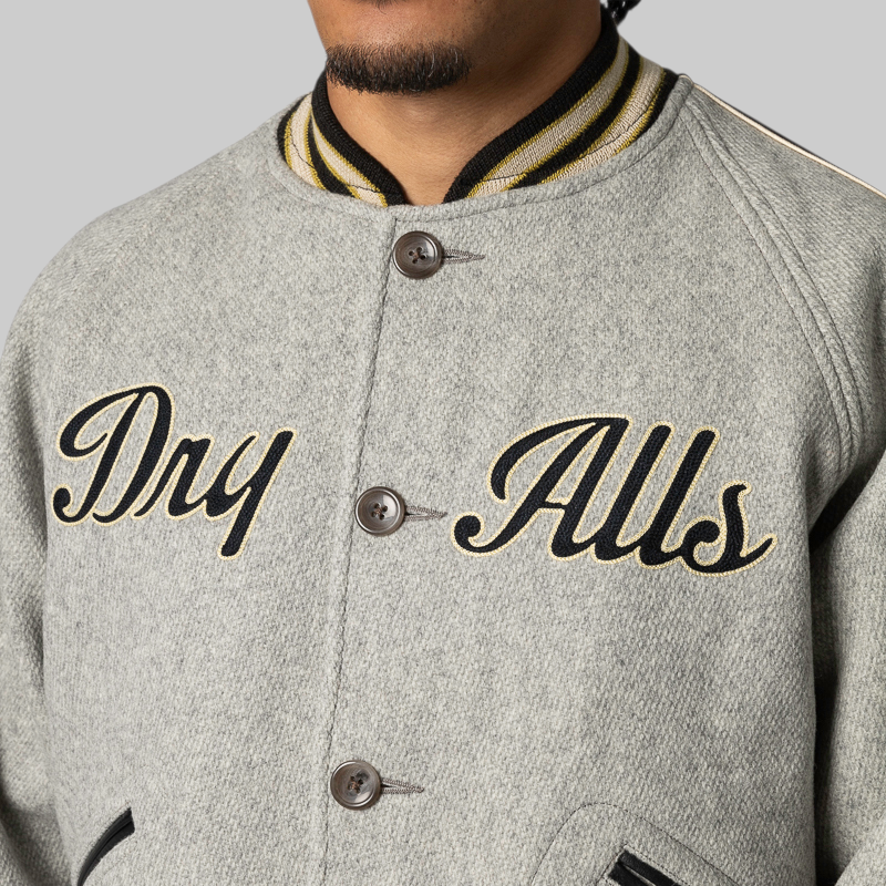 Wool Varsity Jacket - Grey