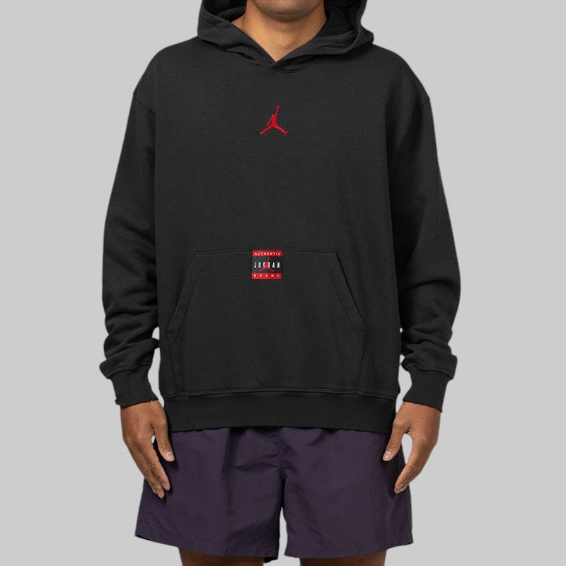 Brooklyn Fleece Hoodie - Off Noir/Gym Red