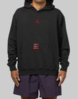 Brooklyn Fleece Hoodie - Off Noir/Gym Red