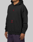 Brooklyn Fleece Hoodie - Off Noir/Gym Red