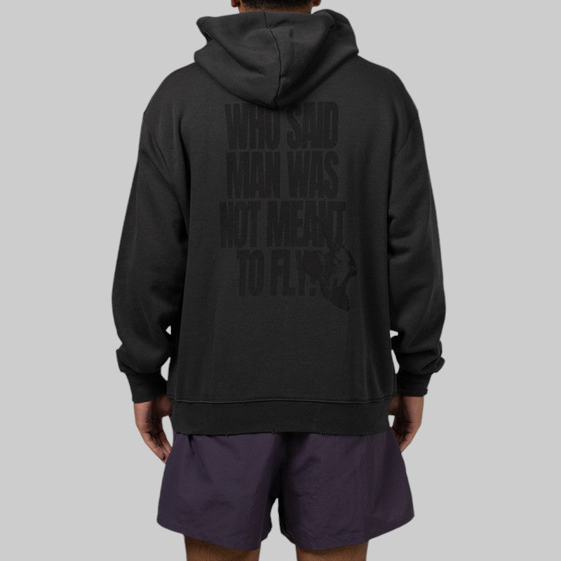 Brooklyn Fleece Hoodie - Off Noir/Gym Red