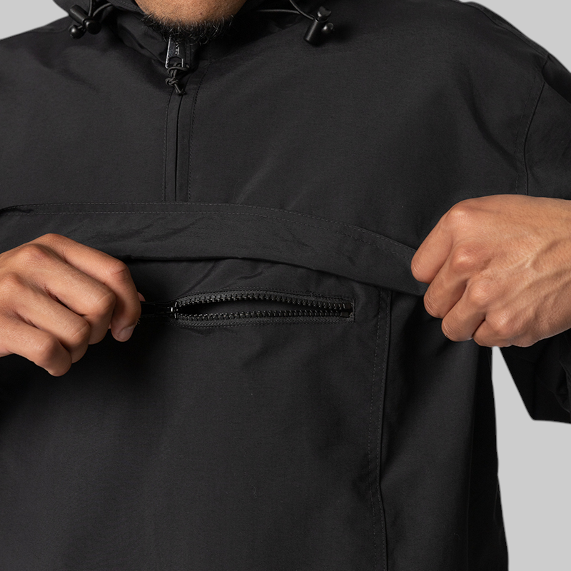 Windbreaker Jacket - Black/White